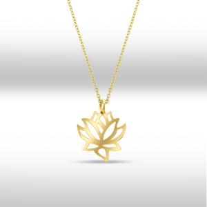 Lant aur 14k Kocak galben   floare de lotus