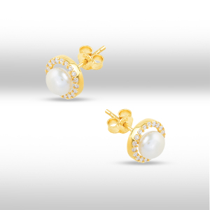 Set aur 14K Kocak galben zirconiu perla elegant