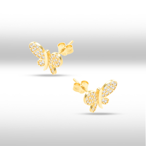 Cercei aur 14k Kocak galben zirconiu  fluture