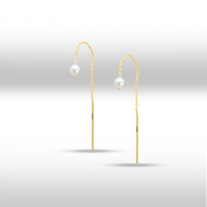 Cercei aur 14K Kocak galben perla elegant lungi
