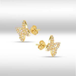 Cercei aur 14k Kocak galben zirconiu  fluture