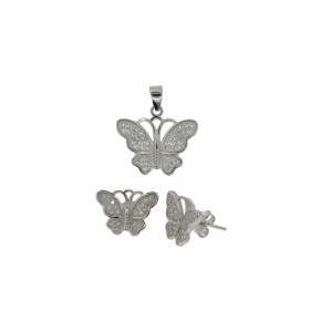 Set argint fluture zirconiu 