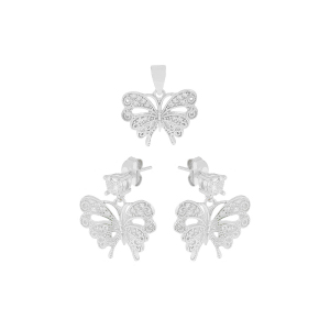 Set argint zirconiu butterfly