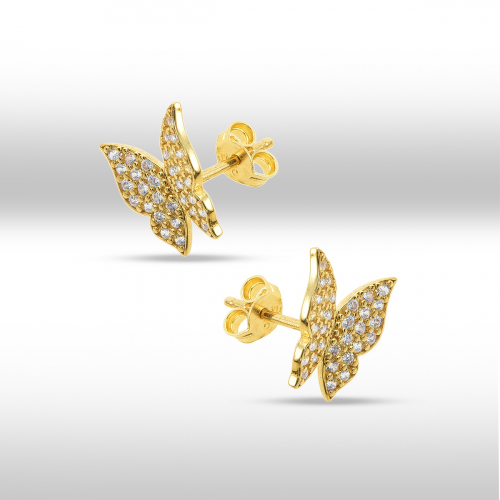 Cercei aur 14k Kocak galben zirconiu  fluture - 2900496019600