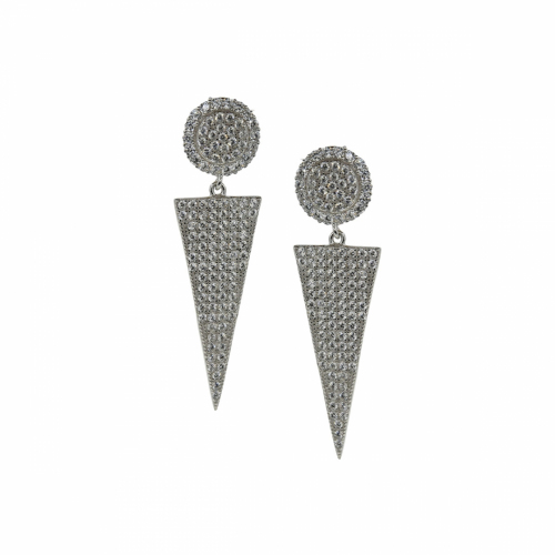 Cercei argint geometrici pietre zirconiu - 640089