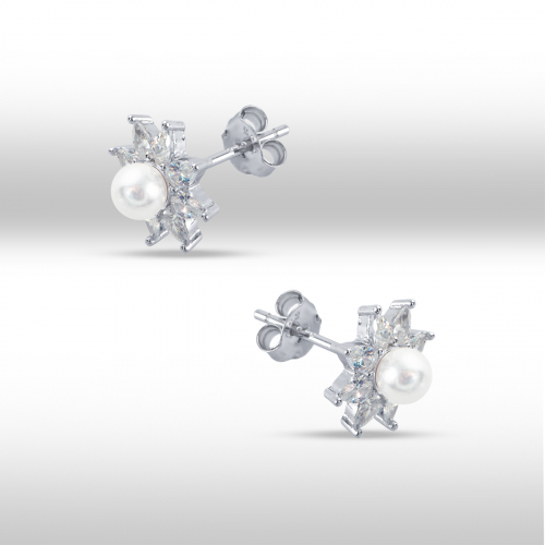 Cercei argint zirconiu perla - 5000000782062