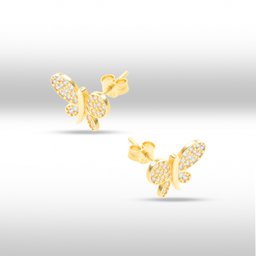 Cercei aur 14k Kocak galben zirconiu  fluture - 2900496019808