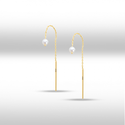 Cercei aur 14K Kocak galben perla elegant lungi - 2900770008207