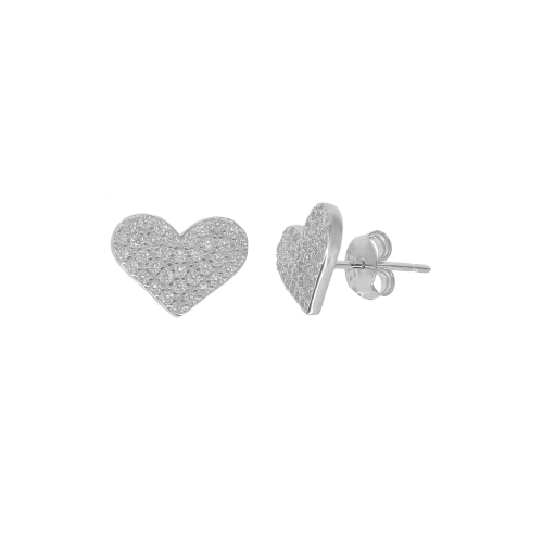 Cercei argint zirconiu hearts - 5000000656066