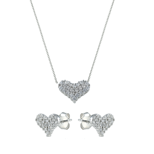 Set argint zirconiu hearts - 5000000683208