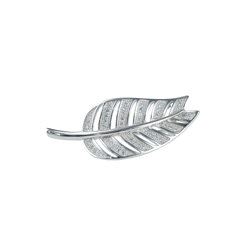 Brosa argint zirconiu leaf - 5000000689071