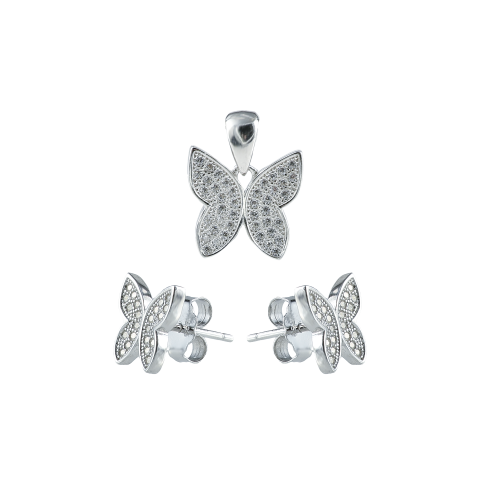 Set argint zirconiu butterfly - 5000000691043