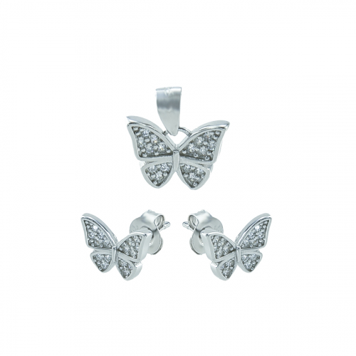 Set argint zirconiu fluture - 5000000706464