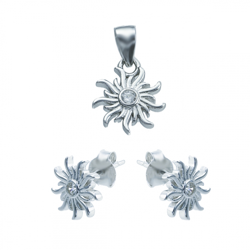 Set argint zirconiu floare - 5000000725915