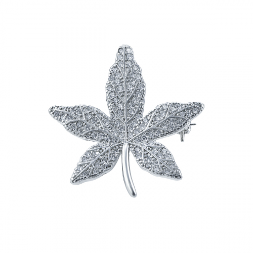 Brosa argint zirconiu frunza - 5000000735198