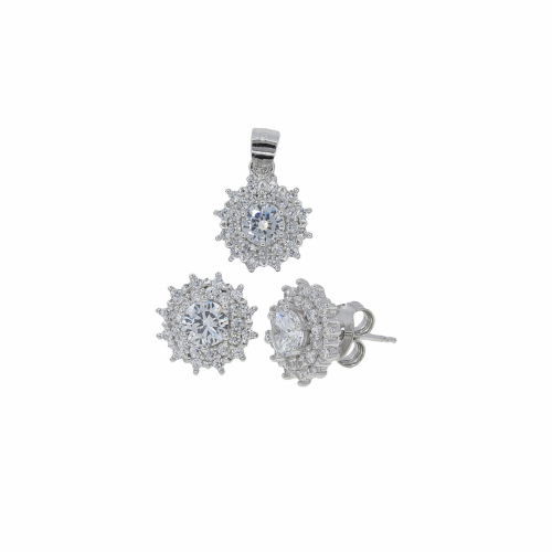 Set argint pietre zirconiu elegant - 637164