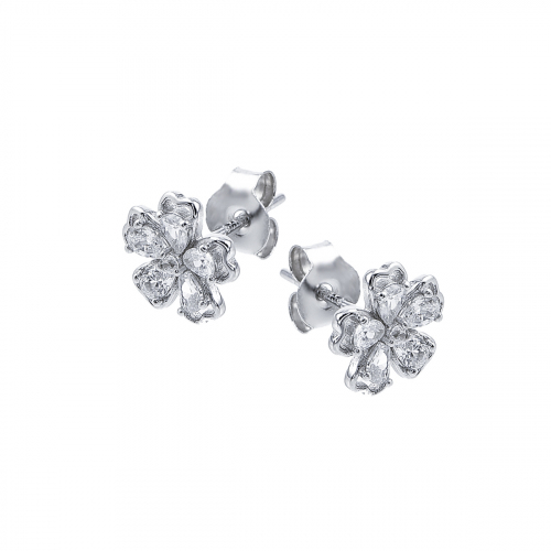 Cercei argint zirconiu floare  - 5000000742233