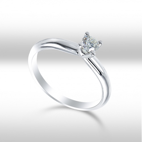 Inel aur 18K cu Zen alb diamant 0.24 G VS - 6020000082206