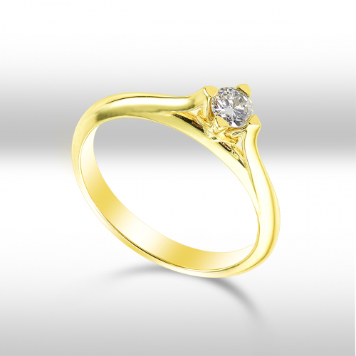Inel aur 18K galben  cu diamant Zen 0.18 G VS - 6020000082121