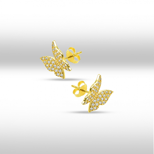 Cercei aur 14k Kocak galben zirconiu  fluture - 2900496018603